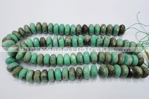 CAG7889 15.5 inches 12*16mm faceted rondelle grass agate beads