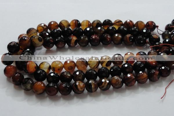 CAG865 15.5 inches 14mm faceted round agate gemstone beads