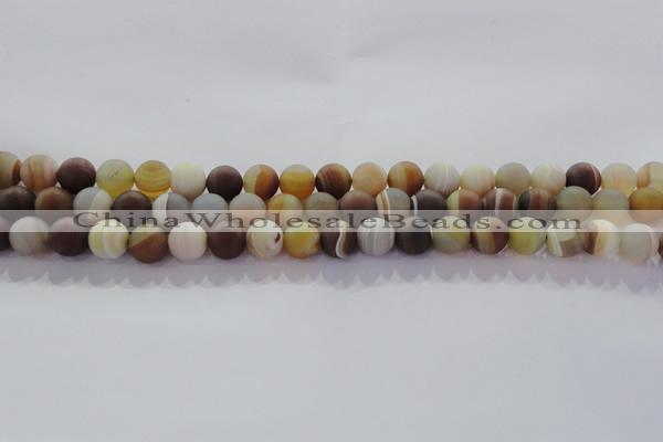 CAG8725 15.5 inches 6mm round matte madagascar agate beads