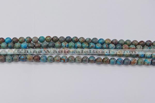 CAG9471 15.5 inches 4mm round blue crazy lace agate beads