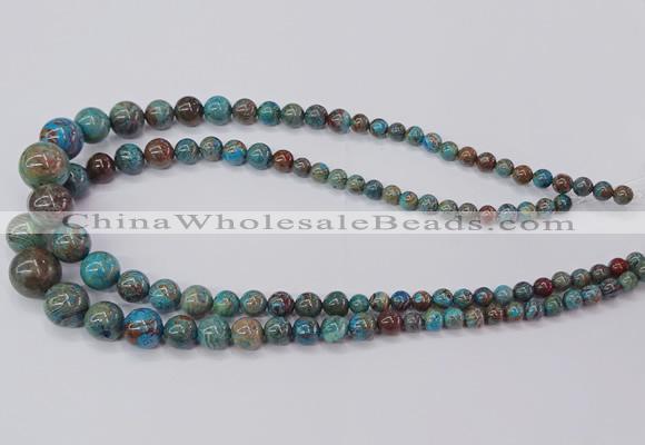 CAG9490 15.5 inches 6mm - 16mm round blue crazy lace agate beads