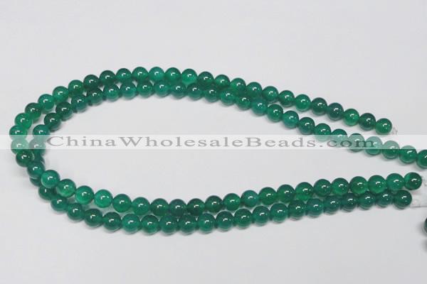 CAG954 15.5 inches 8mm round green agate gemstone beads wholesale