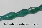 CAG958 15.5 inches 8*14mm faceted rice green agate gemstone beads