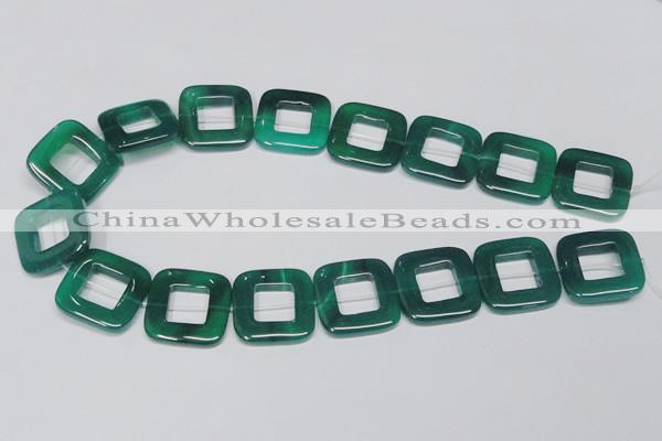 CAG968 15.5 inches 25*25mm square green agate gemstone beads wholesale