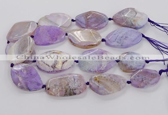 CAG9758 15.5 inches 30*35mm - 35*45mm faceted freeform agate beads