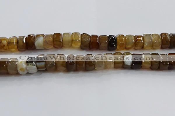 CAG9776 15.5 inches 8*16mm faceted rondelle agate gemstone beads