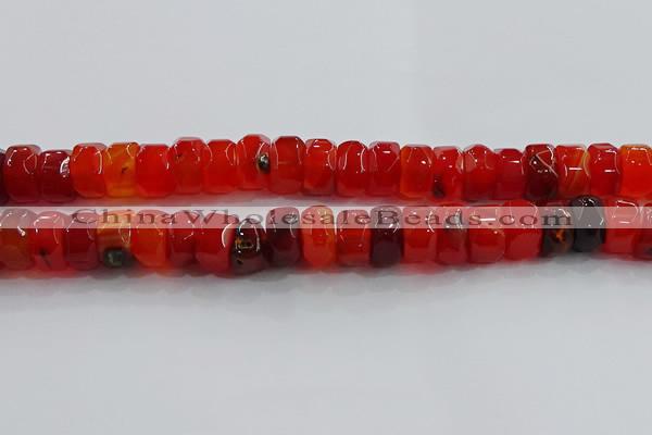 CAG9781 15.5 inches 8*16mm faceted rondelle agate gemstone beads