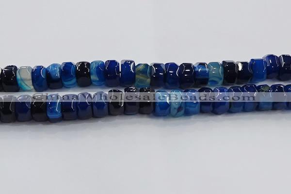 CAG9785 15.5 inches 8*16mm faceted rondelle agate gemstone beads