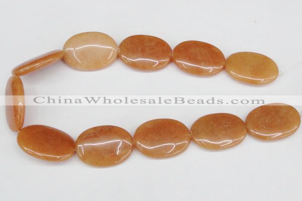 CAJ163 15.5 inches 25*35mm oval red aventurine jade beads