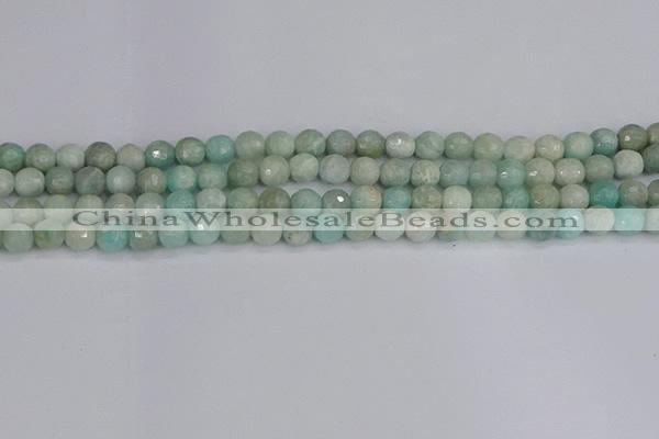 CAM1451 15.5 inches 6mm faceted round amazonite gemstone beads