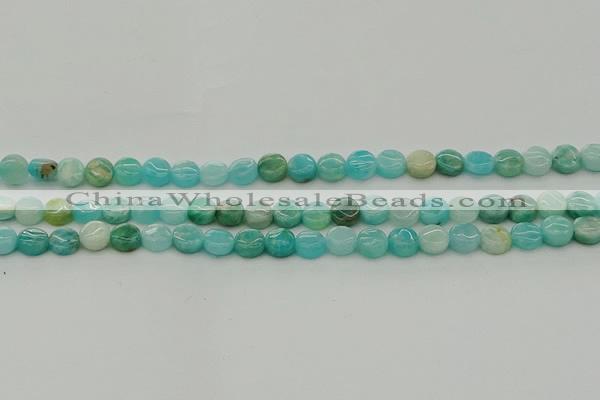 CAM1590 15.5 inches 6mm flat round Russian amazonite beads