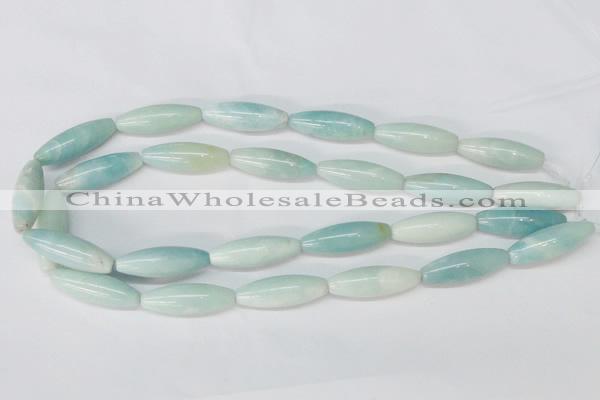 CAM603 15.5 inches 10*30mm rice Chinese amazonite gemstone beads