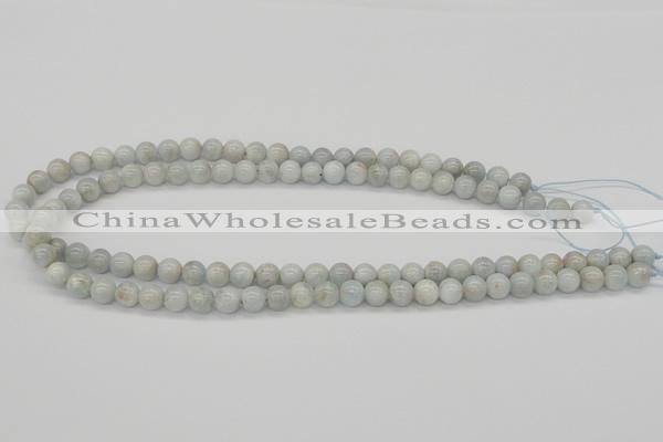 CAQ102 15.5 inches 8mm round AB grade natural aquamarine beads