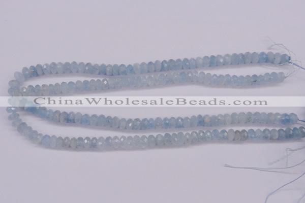 CAQ139 15.5 inches 5*8mm faceted rondelle natural aquamarine beads