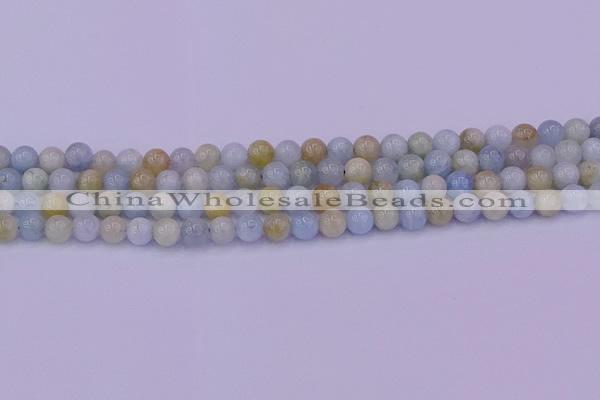 CAQ781 15.5 inches 6mm round natural aquamarine beads