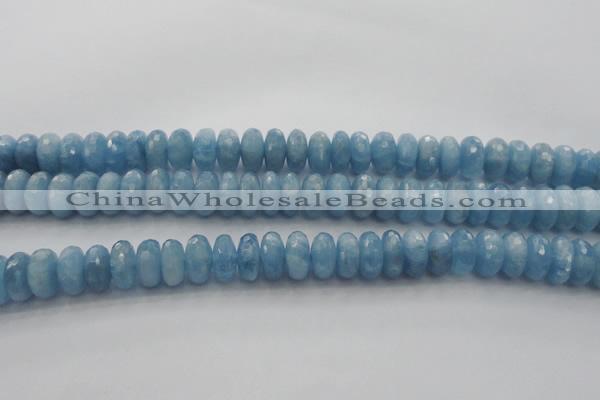 CAQ89 15.5 inches 5*11mm faceted rondelle AA grade aquamarine beads