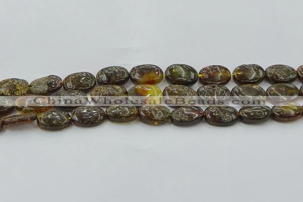 CAR548 15.5 inches 12*15mm - 13*17mm oval natural amber beads