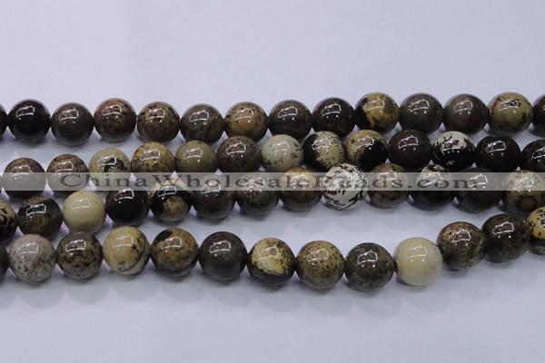 CAR57 15.5 inches 18mm round yellow artistic jasper beads