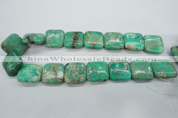 CAT108 15.5 inches 25*25mm square dyed natural aqua terra jasper beads