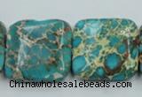 CAT18 15.5 inches 25*25mm square natural aqua terra jasper beads