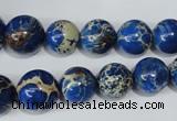 CAT300 15.5 inches 8mm - 18mm round dyed aqua terra jasper beads