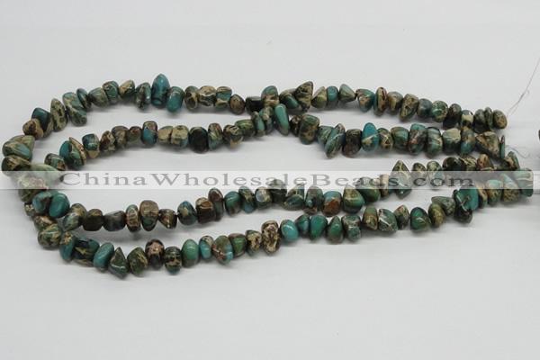 CAT5019 15.5 inches 8*12mm nuggets natural aqua terra jasper chip beads