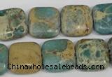 CAT5026 15.5 inches 16*16mm square natural aqua terra jasper beads