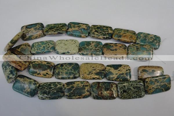 CAT5028 15.5 inches 20*30mm rectangle natural aqua terra jasper beads