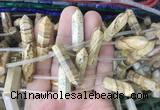 CBBS102 15 inches 8*30mm - 8*32mm hexahedral prism picture jasper beads