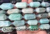 CBBS12 15 inches 11*25mm - 14*28mm hexahedral prism amazonite beads