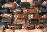 CBBS19 15 inches 11*25mm - 14*28mm hexahedral prism mahogany obsidian beads