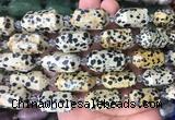 CBBS23 15 inches 11*25mm - 14*28mm hexahedral prism dalmatian jasper beads