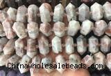 CBBS50 15 inches 12*25mm - 14*28mm hexahedral prism sunstone beads