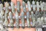 CBBS72 15 inches 8*30mm - 9*33mm hexahedral prism labradorite beads