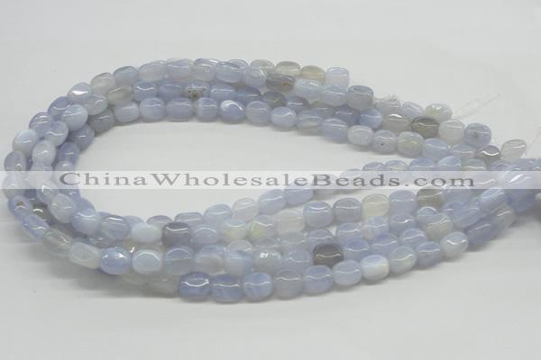 CBC05 15.5 inches 7*10mm nugget blue chalcedony beads wholesale