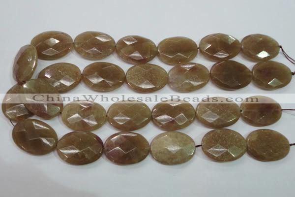 CBQ255 15.5 inches 22*30mm faceted oval strawberry quartz beads