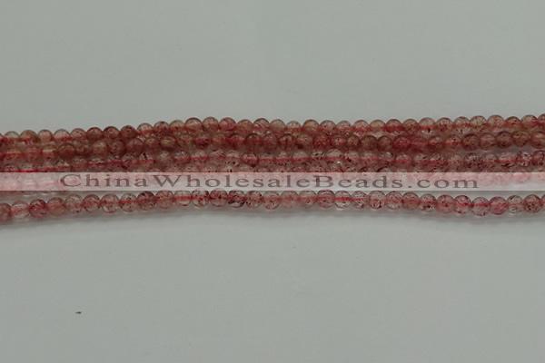 CBQ300 15.5 inches 4mm round natural strawberry quartz beads