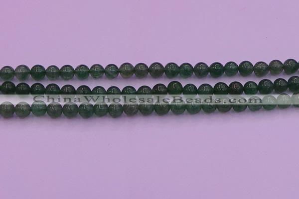 CBQ422 15.5 inches 7mm round green strawberry quartz beads