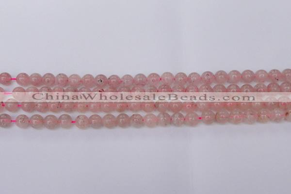 CBQ607 15.5 inches 8mm round natural strawberry quartz beads