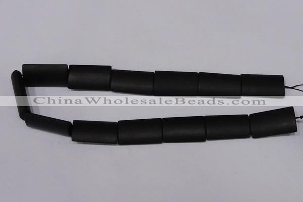 CBS16 15.5 inches 18*30mm rectangle black stone beads wholesale