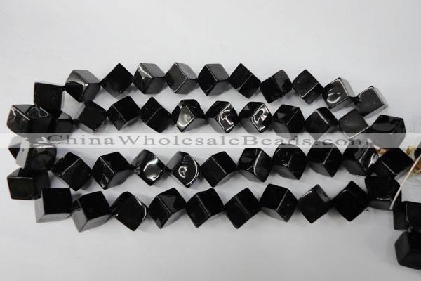 CBS225 15.5 inches 12*12mm cube blackstone beads wholesale