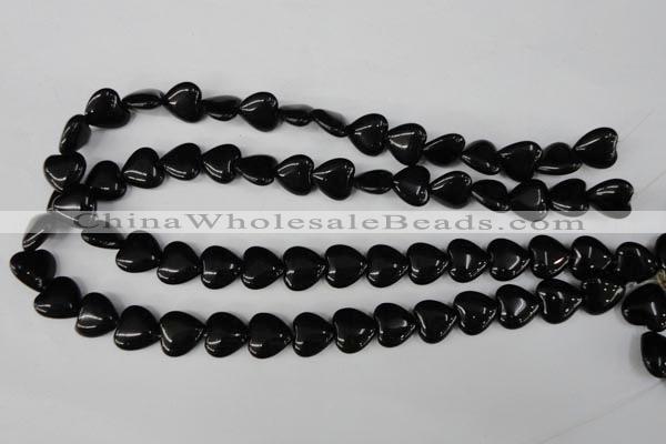 CBS232 15.5 inches 14*14mm heart blackstone beads wholesale