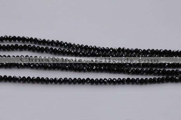 CBS512 15.5 inches 2*4mm faceted rondelle AA grade black spinel beads