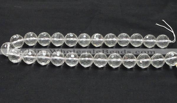 CCC212 15.5 inches 16mm faceted round grade AB natural white crystal beads