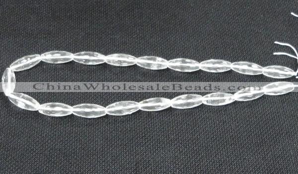 CCC267 8*20mm faceted rice grade A natural white crystal beads