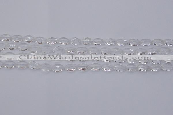 CCC512 15.5 inches 8*12mm faceted oval natural white crystal beads