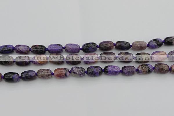 CCG111 15.5 inches 10*14mm drum charoite gemstone beads