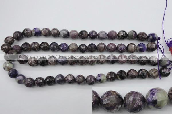 CCG54 15.5 inches 12mm faceted round natural charoite beads