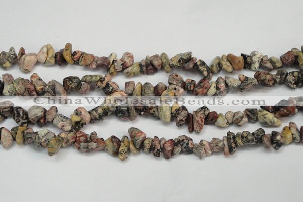 CCH226 34 inches 5*8mm red leopard skin jasper chips beads wholesale