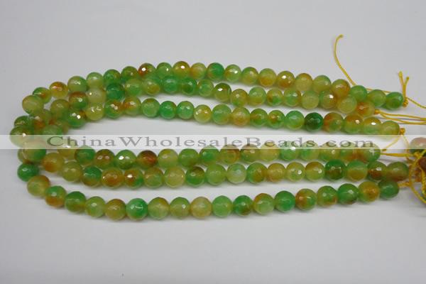 CCN1294 15.5 inches 10mm faceted round rainbow candy jade beads